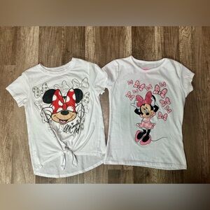 Disney Minnie Mouse Kids T-Shirts - White & Pink